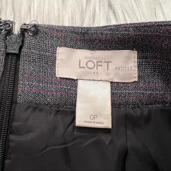 Loft Mini Pencil Skirt Dark Gray Plaid - Picture 9 of 10